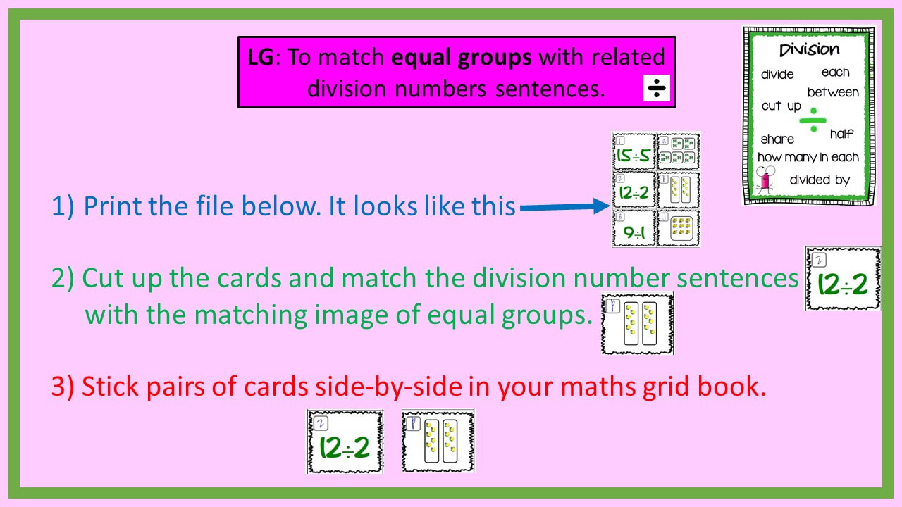 1-matching-equal-groups-to-division-number-sentences-34auburn-primary-school